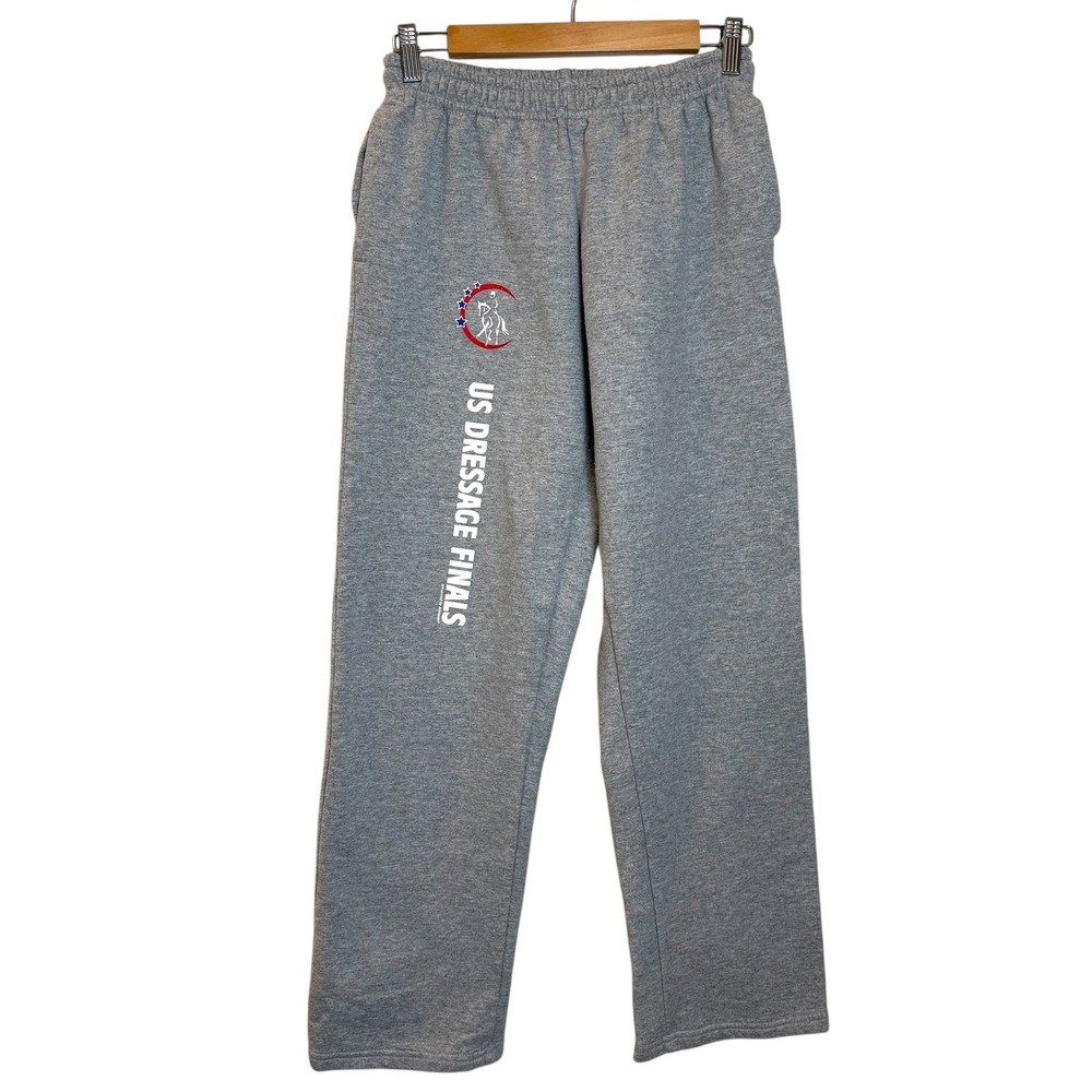 US Dressage Finals Equestrian Sweatpants Gray Women Small Fleece Straight Leg